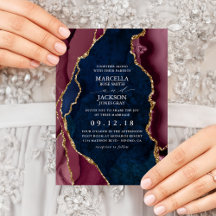 Casamento Azul Marinho, Borgonha e Ágata Dourada