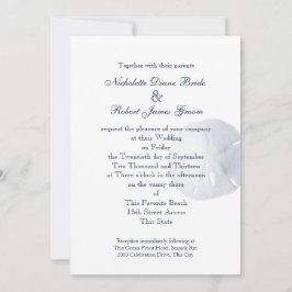 Convite Casamento Azul Marinho Dólar de Areia