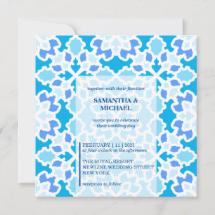 Convite Casamento Azul-Marinho Sem Costuras