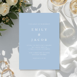 Convite Casamento Azul Minimalista