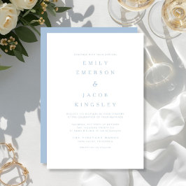 Convite Casamento Azul Minimalista Elegante