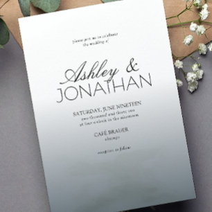 Convite Casamento Azul Moderno e Minimalista