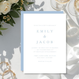 Convite Casamento Azul Moderno Minimalista