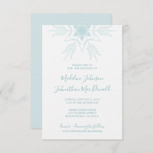 Convite casamento azul moderno WINTER WONDERLAND