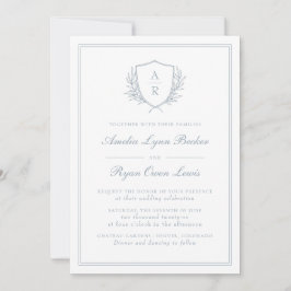 Convite Casamento Azul Monogramado