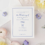 Convite Casamento Azul Pergueiro Francês-Chic<br><div class="desc">Convite De Casamento Azul De Periwinkle,  Francês Chic</div>