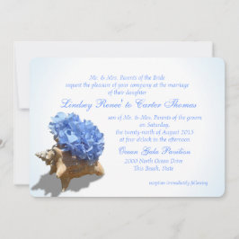 Convite Casamento Azul Seashore Hydrangea