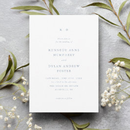 Convite Casamento Azul Simples e Elegante
