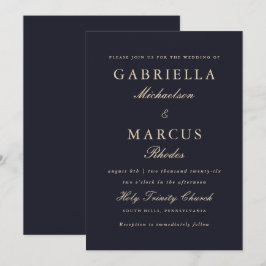 Convite Casamento Azul Simples e Elegante