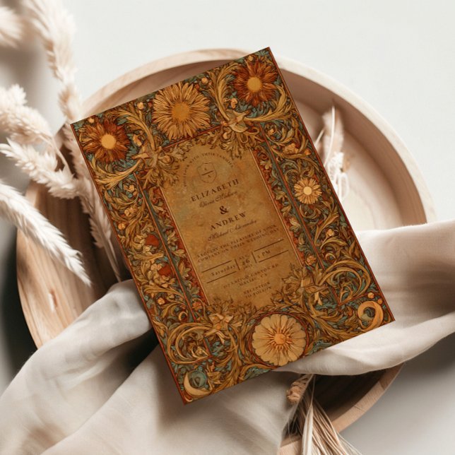 Convite Casamento Barroco Celestial Místico (Criador carregado)