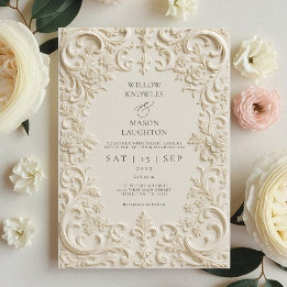 Convite Casamento Barroco Elegante