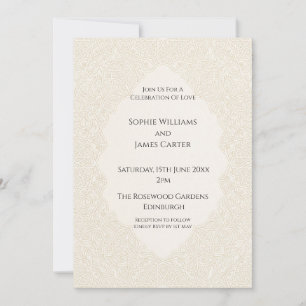Convite Casamento Beige Art Deco