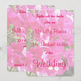 Convite Casamento Belo de Impressão Bougainvillea Rosa