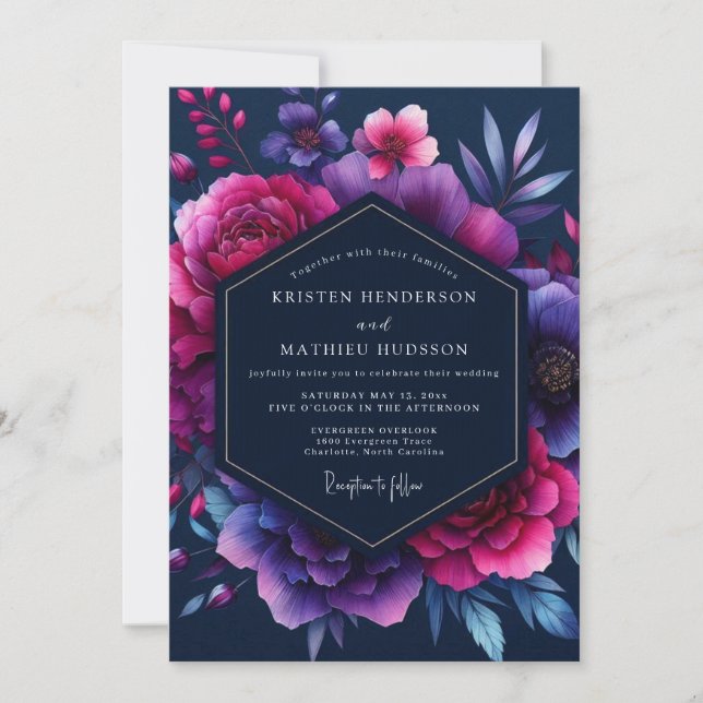 Convite Casamento Bioiluminoso de Ámética (Frente)
