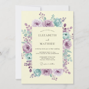 Convite Casamento Bloom Creme Mauve