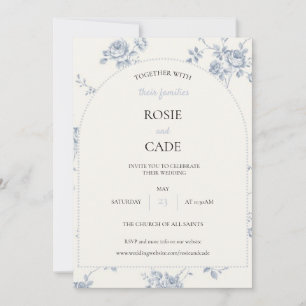 Convite Casamento Blue Rose