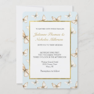 Convite Casamento Blue Skies & Butterflies