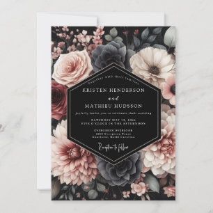 Convite Casamento Blush Noir Chiaroscuro