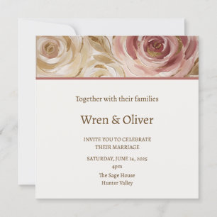 Convite Casamento Blush Rose