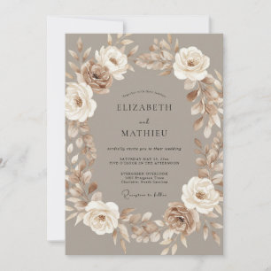Convite Casamento Boêmio Abafado de Mocha