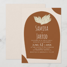 Convite Casamento Boêmio Desenhado à Mão com Arco Natural