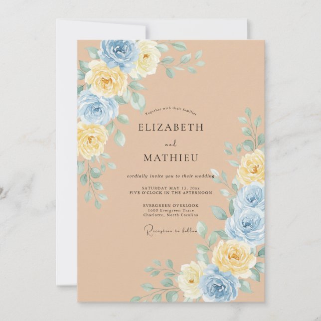 Convite Casamento Boêmio Refinado de Areia (Frente)