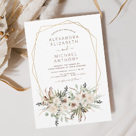 Convite Casamento Bohemian Boho Eucalyptus Grass