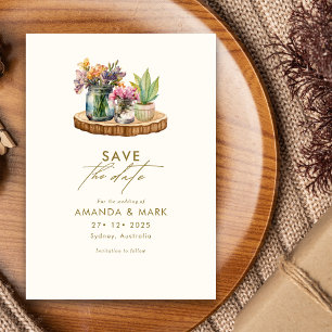 Convite Casamento Bohemian Mason Jars Boho