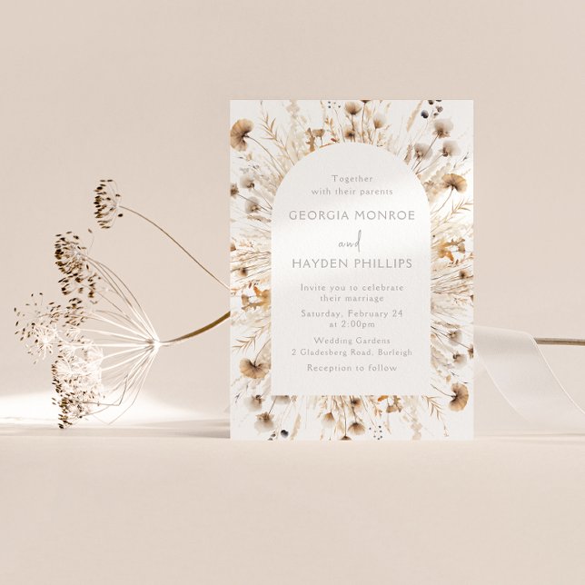 Convite Casamento Bohemian Wildflower Watercolor (Criador carregado)