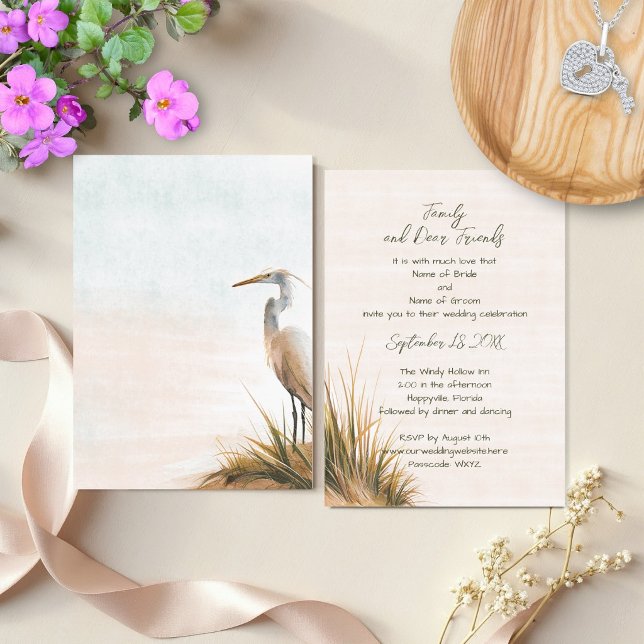 Convite Casamento Boho à Beira-Mar Tudo em Um (Criador carregado)