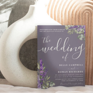 Convite Casamento Boho Aquarela Eucalipto & Lavanda