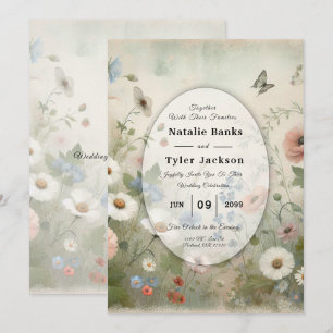 Convite Casamento Boho Blooms e Vintage Vows