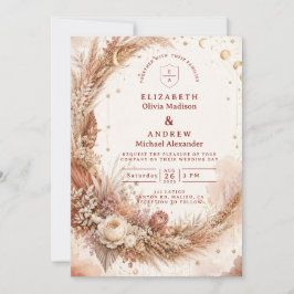 Convite Casamento Boho Celestial Atemporal