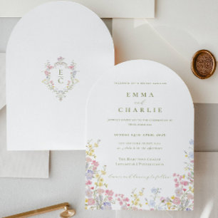 Convite Casamento Boho Chic Jardim Flores Silvestres Prima