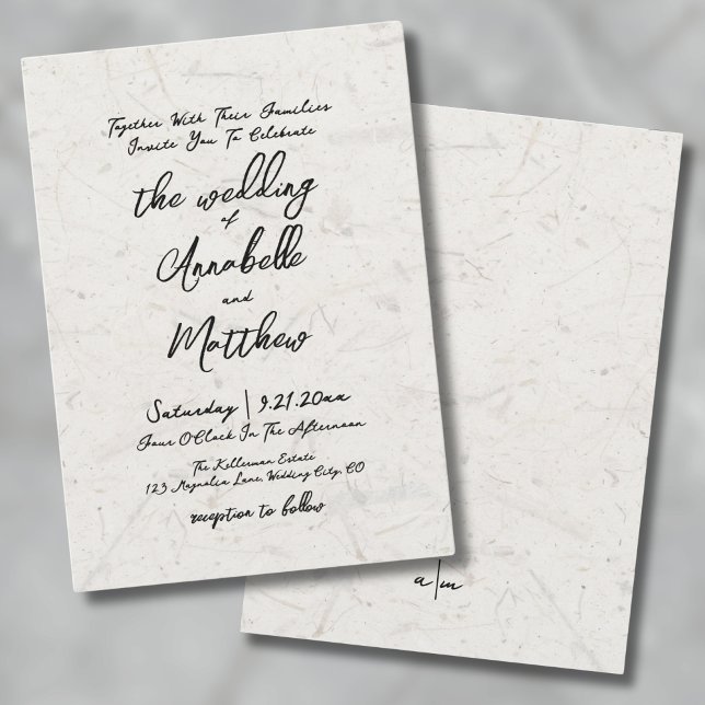 Convite Casamento Boho com Letra Manuscrita (Handwritten Script Natural Earthy Boho Wedding Invitation)