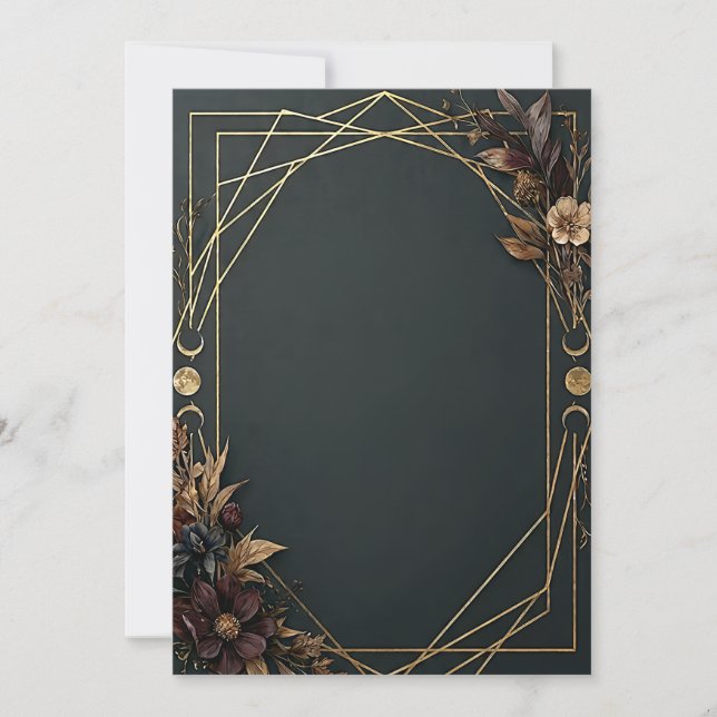 Convite Casamento Boho Dark Academia  (Frente)