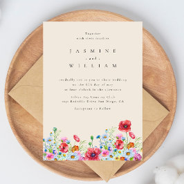 Convite Casamento Boho de Flores Silvestres