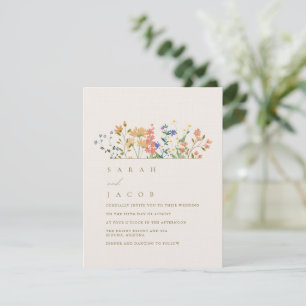 Convite Casamento Boho de Flores Silvestres de Verão
