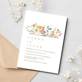 Convite Casamento Boho de Flores Silvestres de Verão