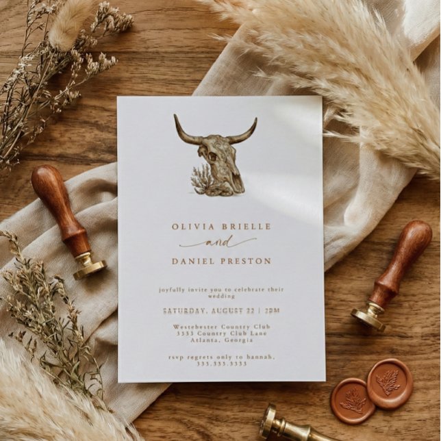 Convite Casamento Boho de Grama das Pampas Rústico Ocident (Criador carregado)