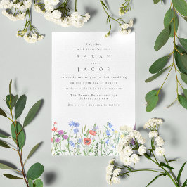 Convite Casamento Boho de Jardim com Flores Silvestres da