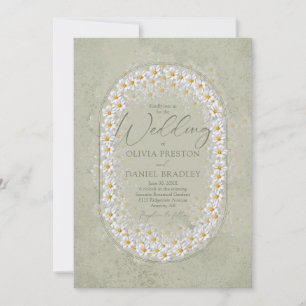 Convite Casamento Boho de Verde Salvia e Gardênias Brancas