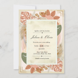 Convite Casamento Boho em Terracota