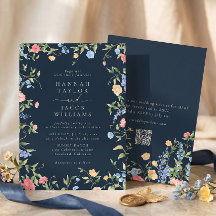 Casamento Boho Flor Silvestre Azul Marinho Código 