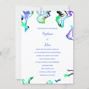 Convite Casamento Boho Floral Azul Branco Primavera Verão