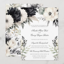 Casamento Boho Floral Escuro Preto Creme