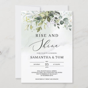 Convite Casamento boho folhagem verde subir e brilhar