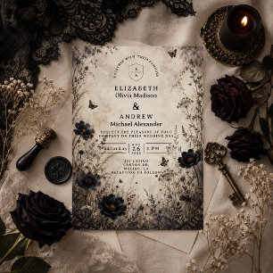 Convite Casamento Boho Goth Sombrio