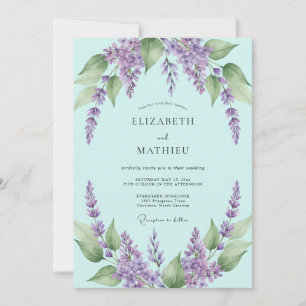Convite Casamento Boho Lilás Hortênsia Roxa