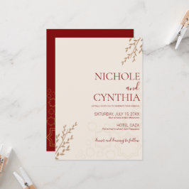 Convite Casamento Boho Moderno Terracota Laranja Queimada